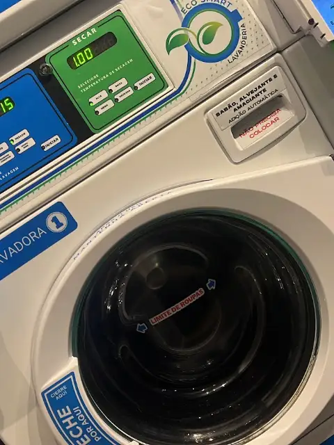 Painel da lavadora da Eco Smart Campo Limpo com adição automática de sabão, alvejante e amaciante