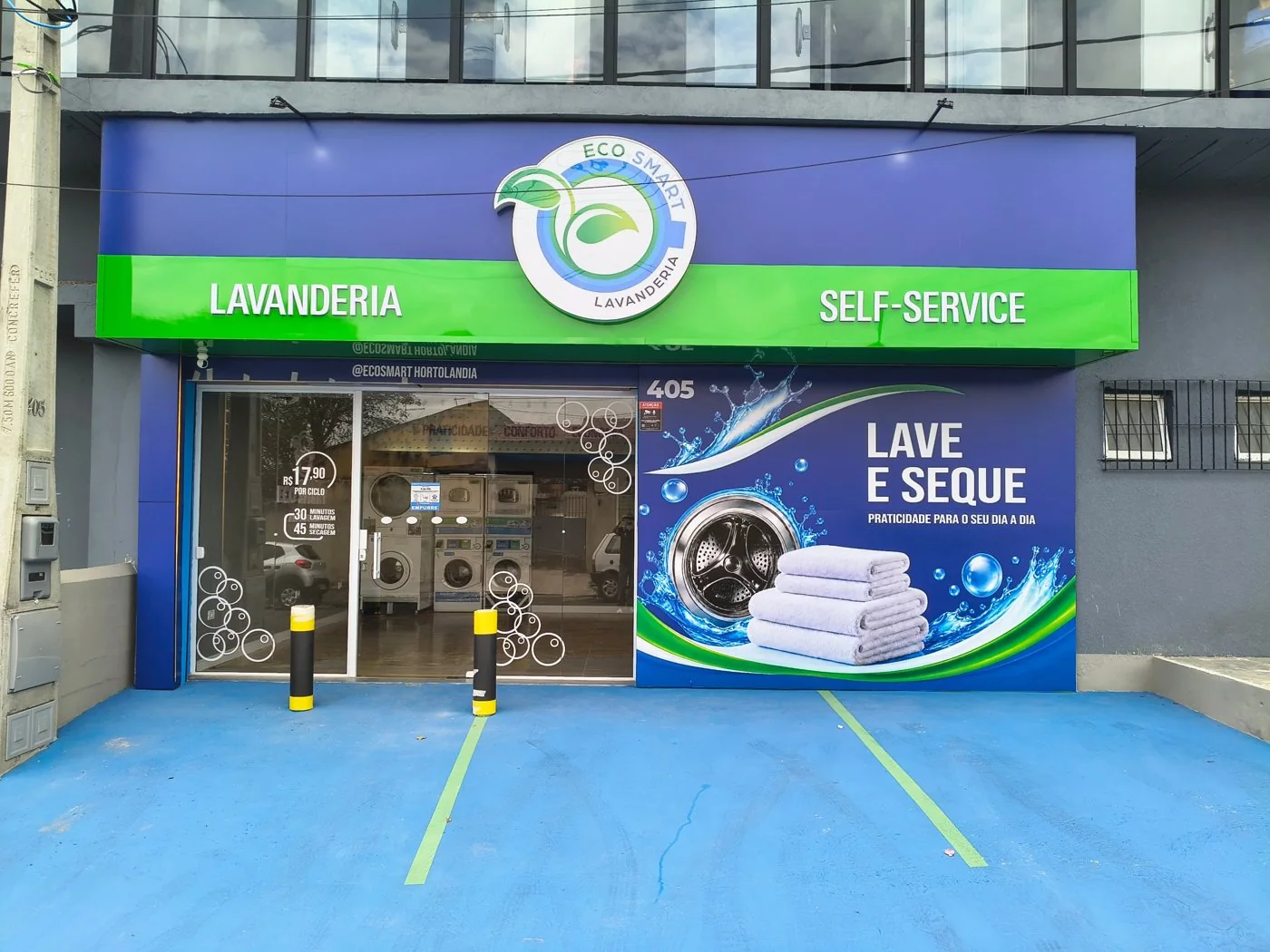 Fachada da lavanderia Eco Smart de Hortolândia